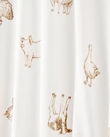 Baby Farm Animals Print 2-Way Zip PurelySoft Sleeper Pyjamas - Ivory