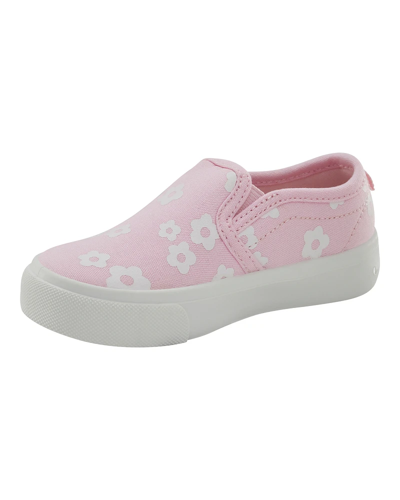 Toddler Slip-On Floral Sneakers - Pink