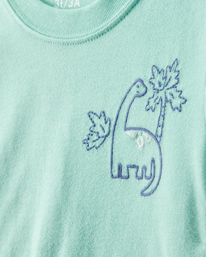 Toddler 2-Piece Dinosaur Outfit Set - Green/Navy