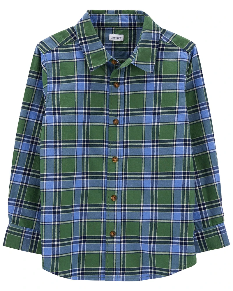 Kid Plaid Button-Front Shirt