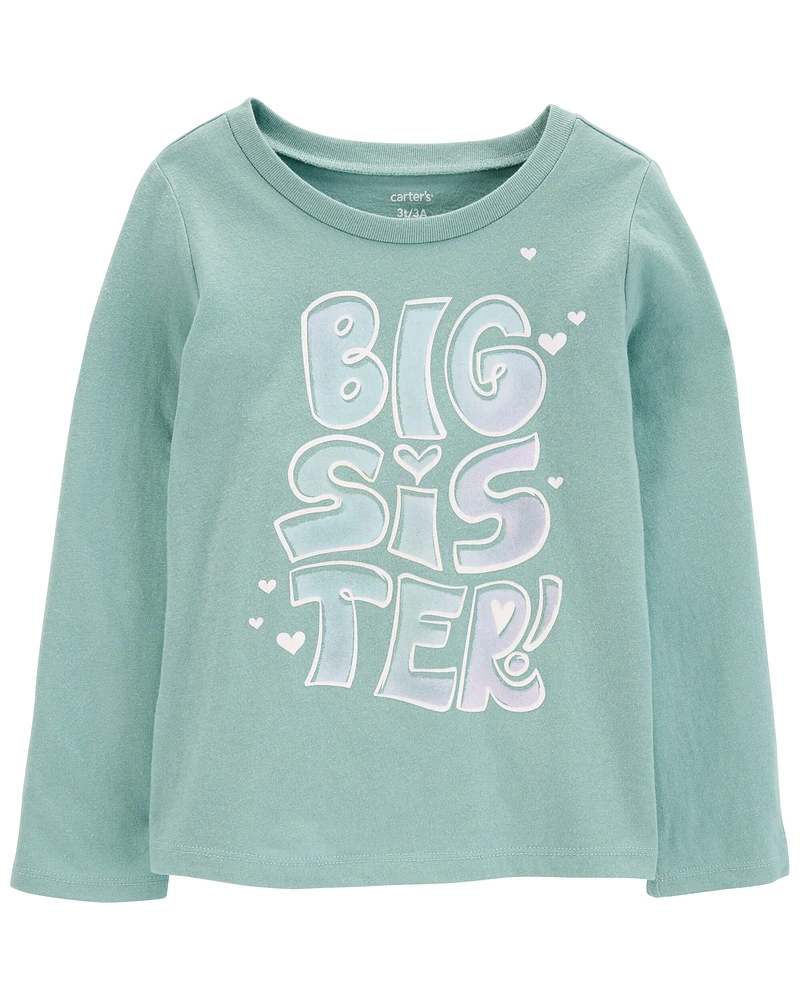 Toddler Big Sister Long-Sleeve Graphic Tee