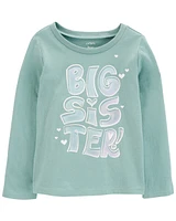 Toddler Big Sister Long-Sleeve Graphic Tee