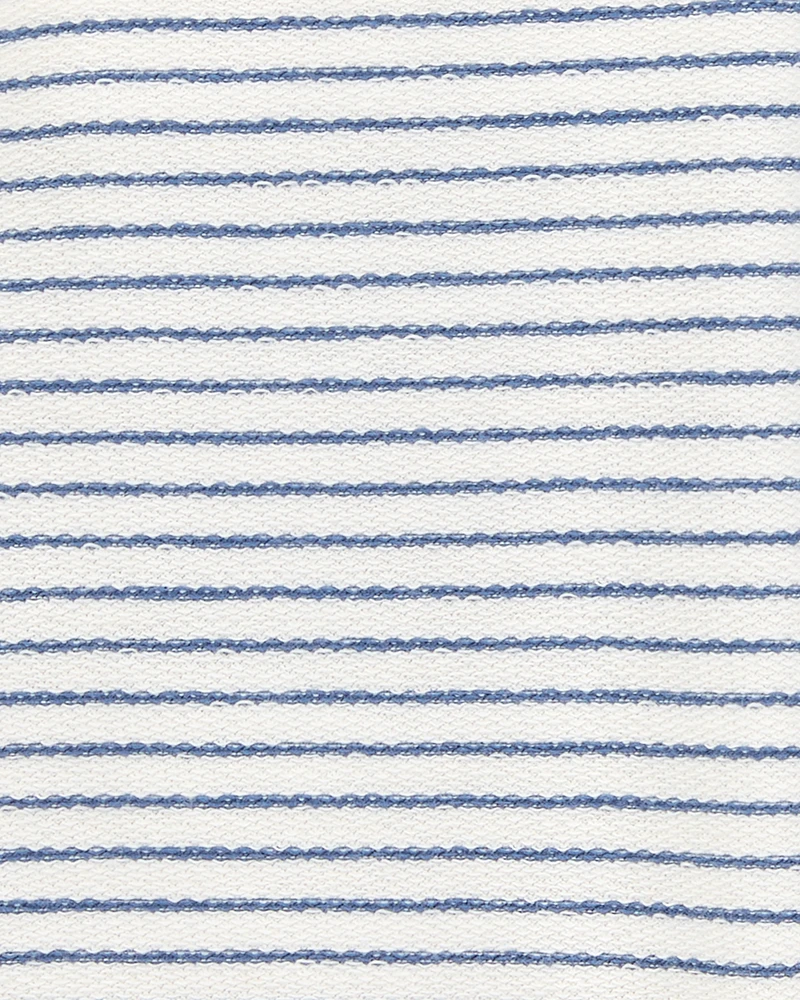Baby 2-Piece Striped Tee & Shortall Set - Blue/White