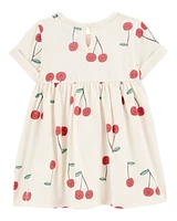 Baby 2-Piece Cherry Dress & Striped Romper Set