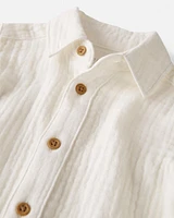 Baby Organic Cotton Gauze Button-Front Shirt