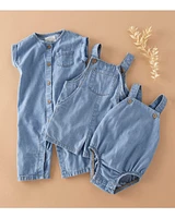 Baby Organic Cotton Chambray Shortalls