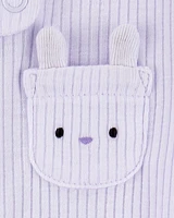 Baby Bunny 2-Way Zip Ribbed Sleeper pyjamas