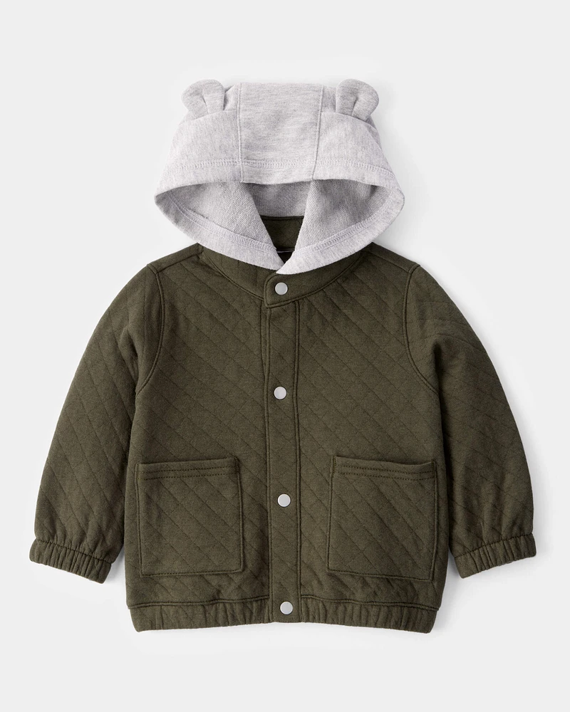 Baby Quilted Snap-Up Hoodie