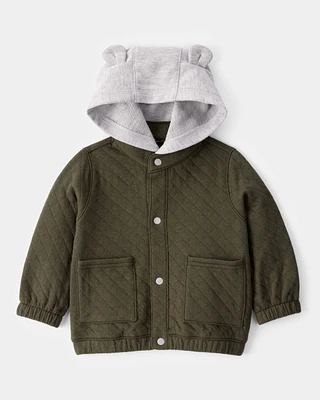 Baby Quilted Snap-Up Hoodie