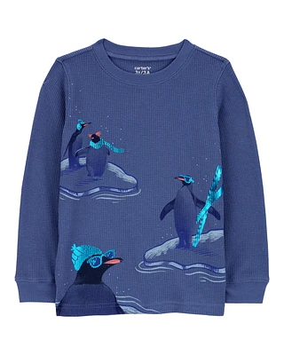 Toddler Penguin Thermal Graphic Tee