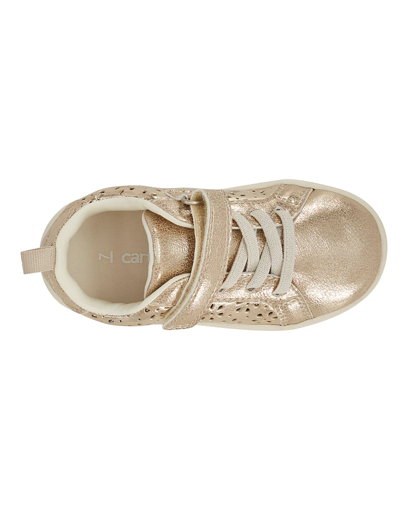 Toddler High-Top Glitter Sneakers - Gold