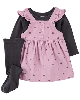 Baby 2-Piece Tee & Bow Corduroy Jumper Set