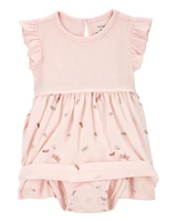 Baby 2-Piece Bodysuit Dress & Cardigan Set