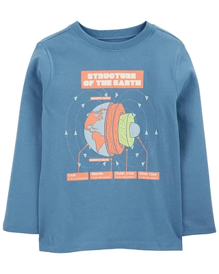 Earth Diagram Blend Long-Sleeve Tee - Blue