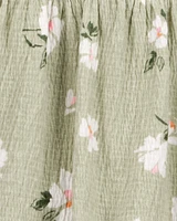 Baby Floral Tiered Dress- Green