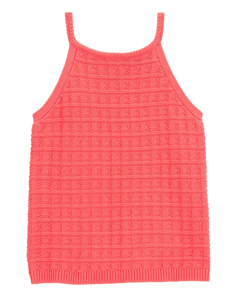 Kid Orange Knit Tank Top