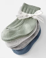 Baby 4-Pack Organic Cotton Rib Socks