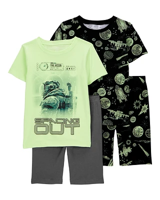 Kid Space Print Snug Fit 4-Piece Pyjamas