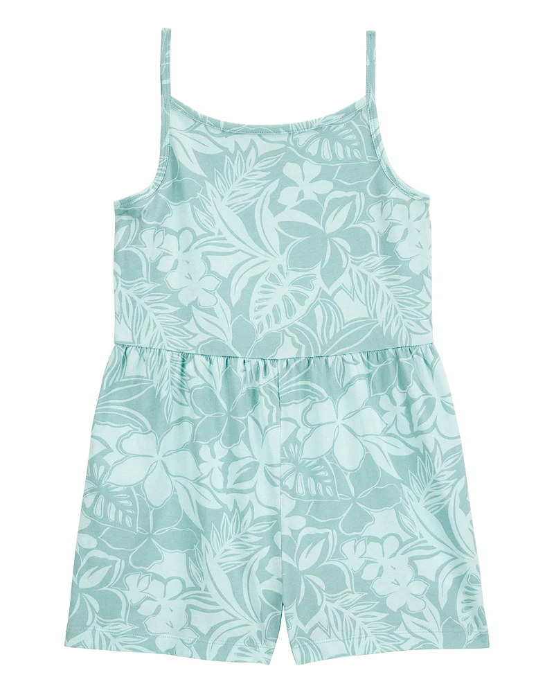 Kid Tropical Floral Tank Romper