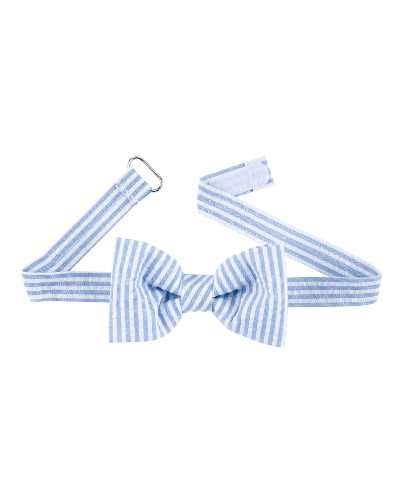 Seersucker Bow Tie - Blue