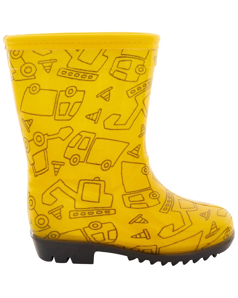 Toddler Construction Print Rain Boots