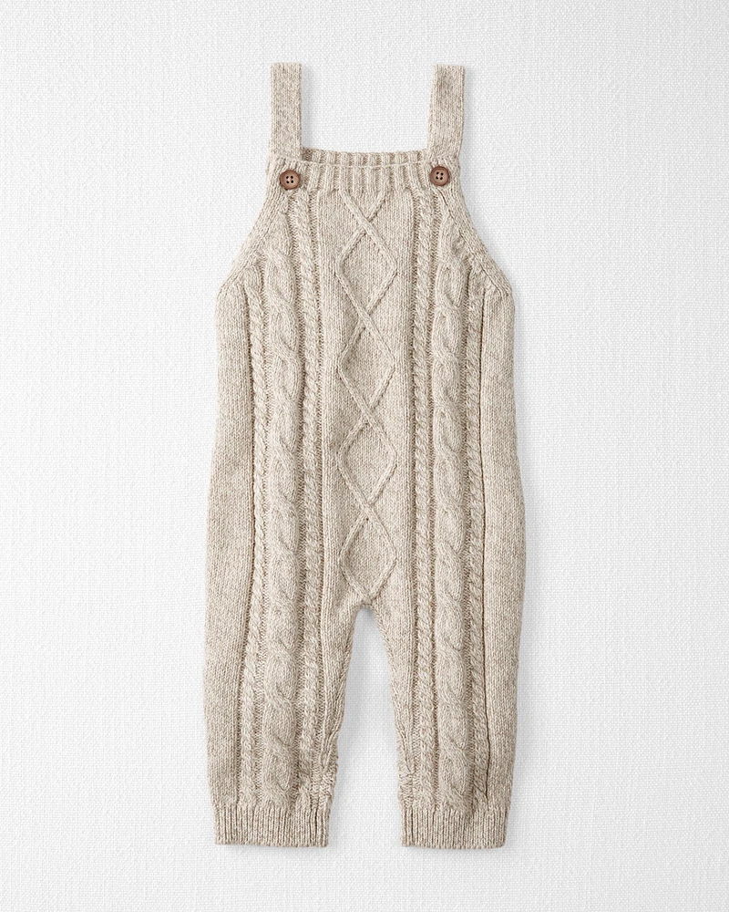 Baby Organic Cotton Cable Knit Overalls