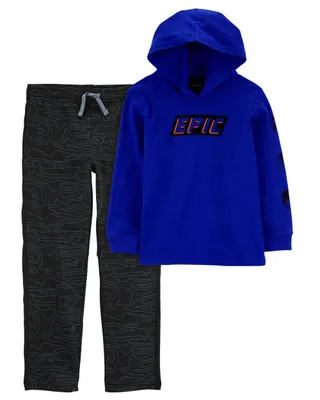 Kid 2-Piece Hooded Tee & Active Pull-On Pants BeCool™ Fabric