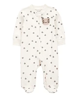 Baby Tiger Print 2-Way Zip Cotton Sleeper
