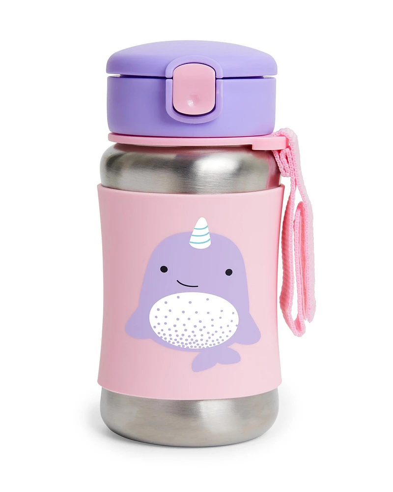 Zoo Stainless Steel Little Kid Straw Bottle