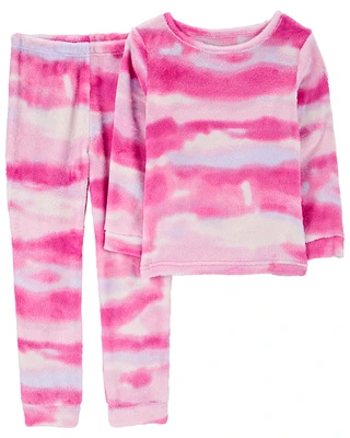 Kid 2-Piece Fuzzy Velboa Tie-Dye Pyjamas