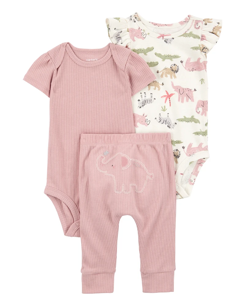 Baby 3-Piece Elephant Little Character Set®- Pink