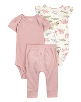 Baby 3-Piece Elephant Little Character Set®- Pink
