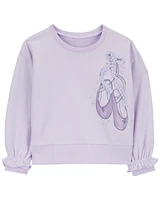 Toddler Ballet Crew Neck Cotton Pullover