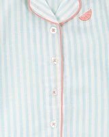 Kid Striped Loose Fit 2-Piece Pyjamas - Mint