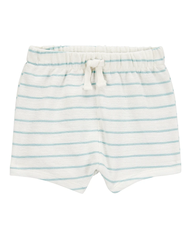 Baby Striped Pull-On Slub Jersey Shorts