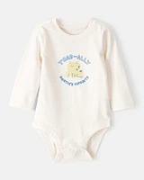Baby Boy Aunts Favourite Cotton Long-Sleeve Graphic Bodysuit - White