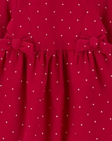 Baby Polka Dot Fleece Holiday Dress