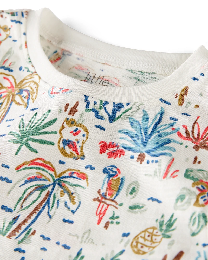 Toddler 2-Pack Organic Cotton Tropical Knit Tanks