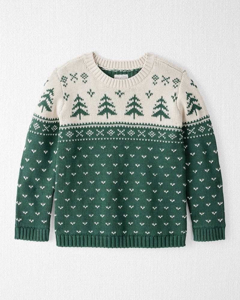 Kid Organic Cotton Evergreen Fair Isle Sweater
