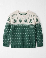 Kid Organic Cotton Evergreen Fair Isle Sweater