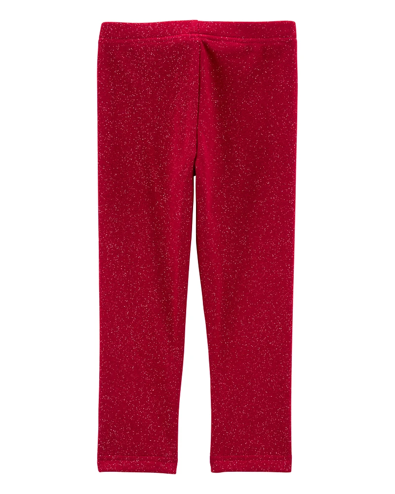 Toddler Glitter Cozy Fleece Leggings