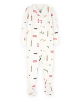 London Print PurelySoft Footie 1-Piece Pyjamas - Ivory