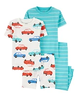 Baby 4-Piece Striped Car 100% Snug Fit Cotton Pyjamas