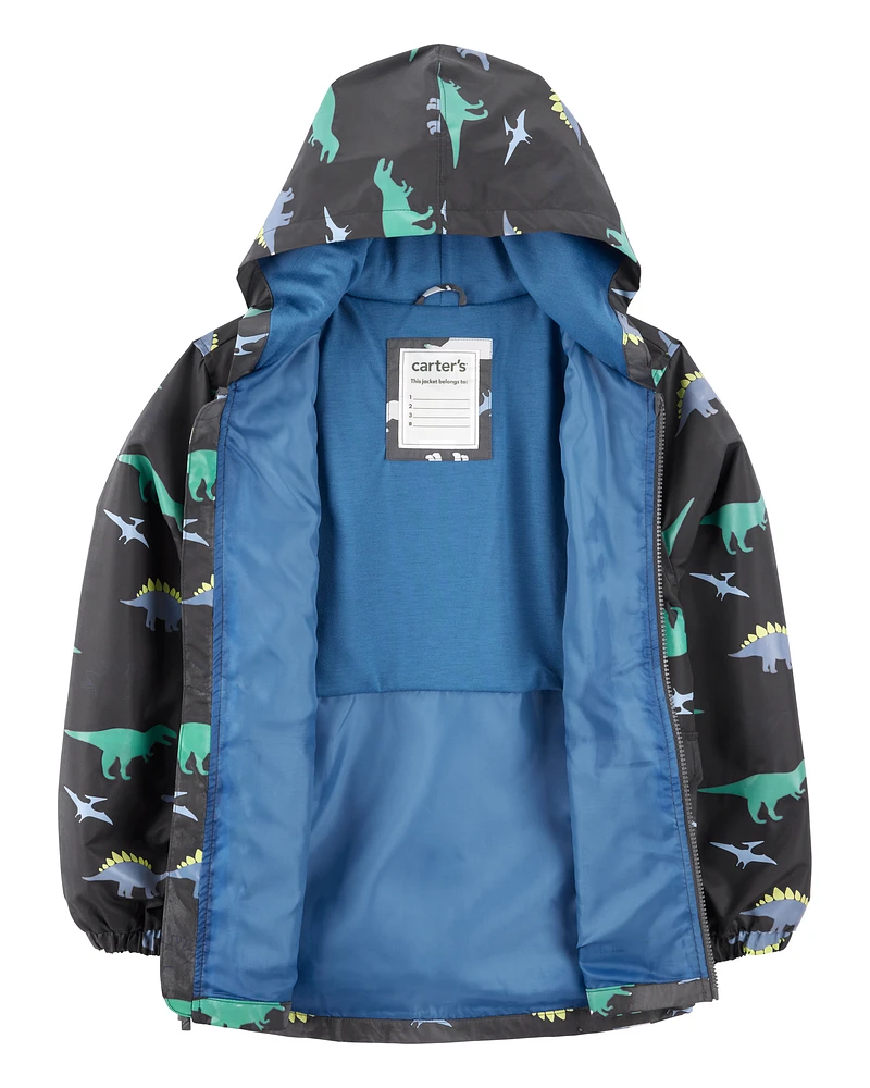 Dinosaur Colour Changing Rain Jacket - Grey