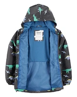 Dinosaur Colour Changing Rain Jacket - Grey