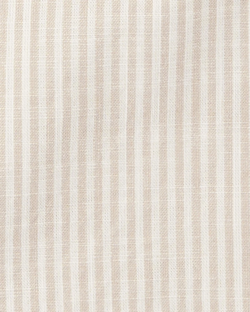 Baby Striped Cotton Outfit Set - Tan