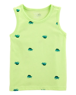 Toddler Dinosaur Graphic Tank - Neon Yellow