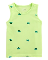 Toddler Dinosaur Graphic Tank - Neon Yellow