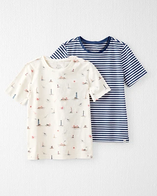 Kid 2-Pack Organic Cotton Coastal Knit Tees