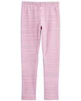 Kid Striped Cozy Fleece Leggings